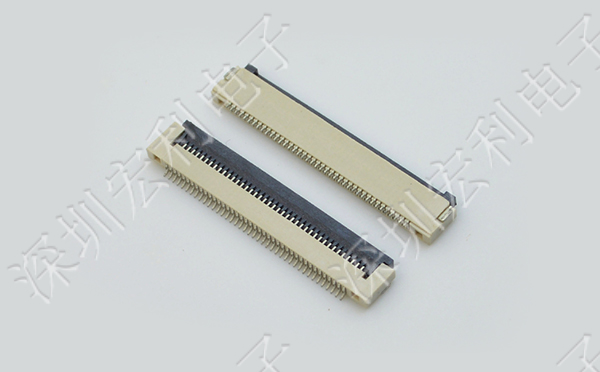 fpc柔性连接器0.5mm间距1.5H软排线插座4P/6P/8P/10P/12P-40P翻盖下接触扁平连接器