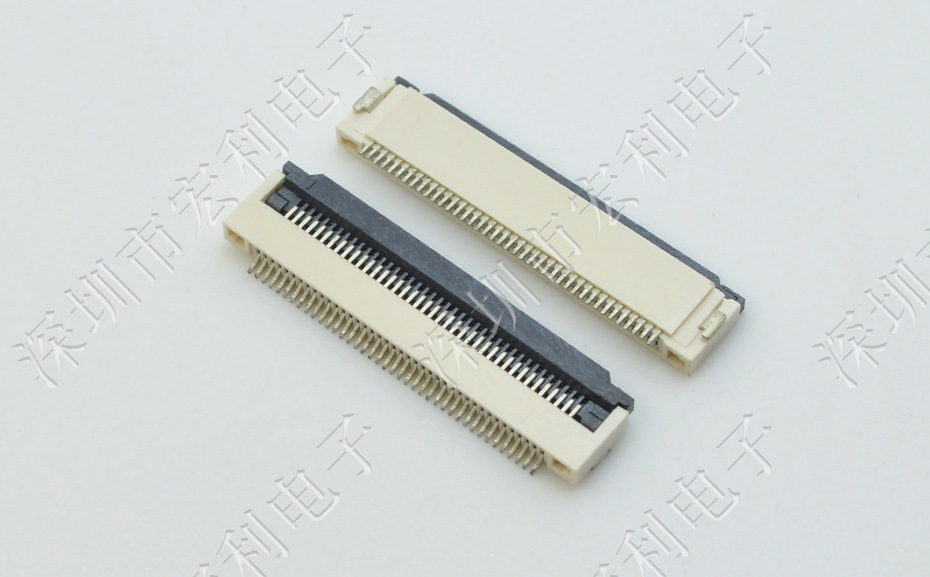 91香蕉视频APP污下载丨FFC/FPC软排线连接器 FPC插座 间距0.5mm-64p H2.0翻盖下接