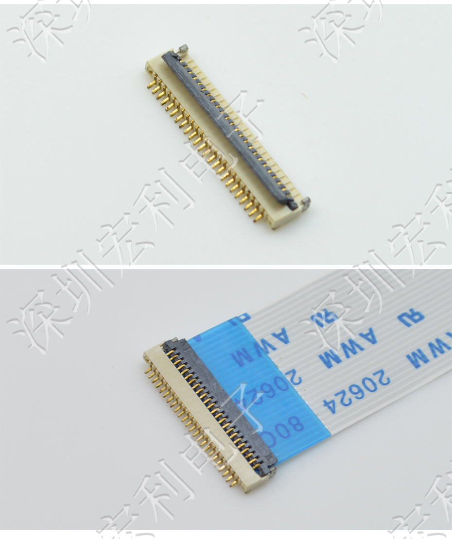 超薄91香蕉视频黄色在线观看 间距0.5mm-40PIN翻盖 塑高H1.0mm FPC插座超薄