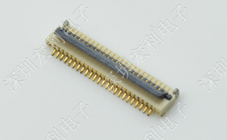91香蕉视频黄色在线观看 间距0.5mm 高H1.0  20P下接翻盖 SMT耐高温贴片连接器