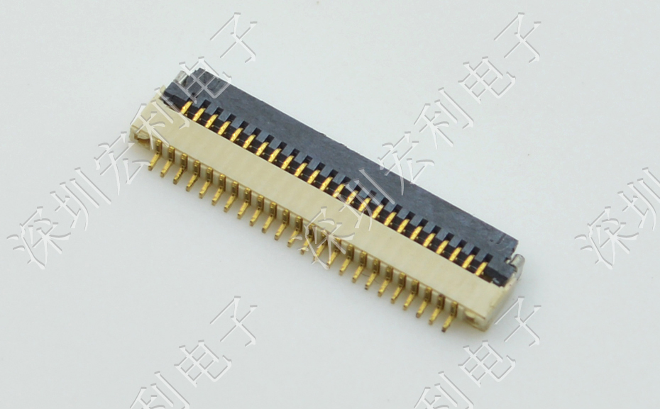 91香蕉视频黄色在线观看 间距0.5mm 高H1.0 24P下接翻盖 SMT耐高温贴片连接器