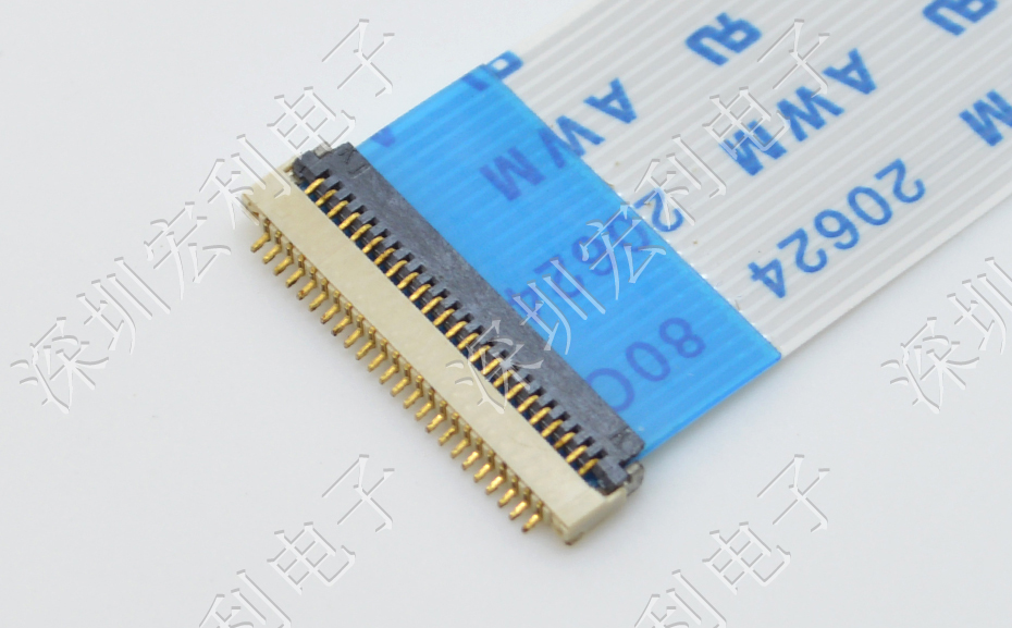 91香蕉视频黄色在线观看 间距0.5mm 高H1.0 40P下接翻盖 SMT耐高温贴片连接器