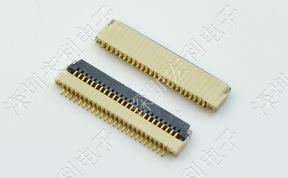 超薄91香蕉视频黄色在线观看 间距0.5mm-40PIN翻盖 塑高H1.0mm FPC插座超薄